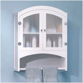 Elegant White Wood B athroom Linen Wall C abinet Storage and Decor