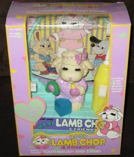   LEWIS LAMB CHOP & FRIENDS BATTERY POWERED TOOTHBRUSH AND STAND 1993