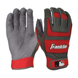   Shok Sorb Pro Adult Baseball Batting Gloves Grey Red Medium