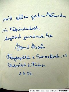 Hans Baur   original book with his dedication, signature and address 
