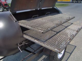 BBQ Pit Smoker Competition Grill Trailer Double Racks Barrel Barbecue 