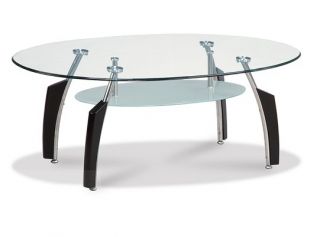 Contemporary Glass Top Round Occasional Coffee Table