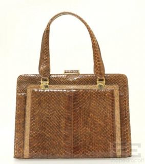 Battaglia Vintage Brown Snakeskin Frame Handbag