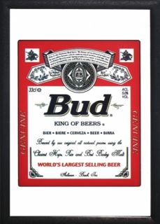 Budweiser Bar Mirror Bud King of Beers