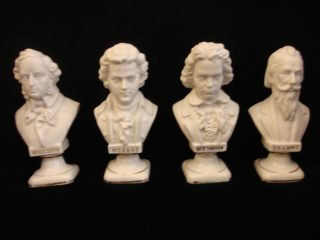 Mozart Beethoven Mendelssohn Brahms Porcelain Bust