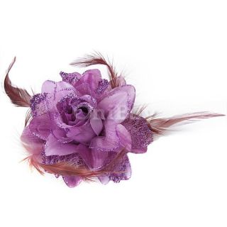 Women Feather Flower Hair Pin Headwear Brooch Bracelet 6 Colors U Pick 