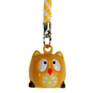 Owl Bell Charm Cell Phone Mobile Lanyard Strap Brass Tiny Gift Bird 