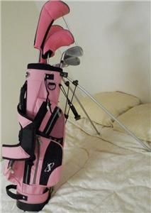 Tour Edge Bazooka Jr Max Girls Golf Clubs Set Pink Bag w/ Stand Junior 