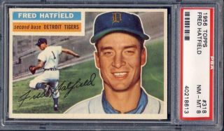 1956 Topps Fred Hatfield #318 PSA 8 (Gray Back)