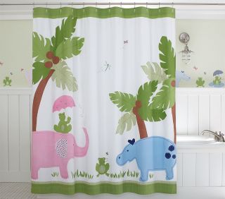 Pottery Barn Kids Taylor Jungle Shower Curtain Towels