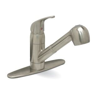 Premier Bayview Pull Out Spray One Handle Kitchen Faucet Brushed 