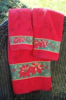   Holiday Towels Set of 3 Bath Hand and Fingertip Towel