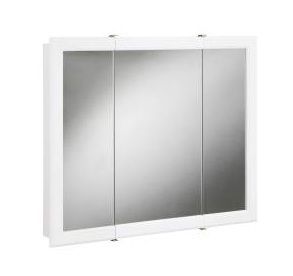 Bathroom Vanity Tri View Mirror Wall Cabinet White Frame 30 Surface 