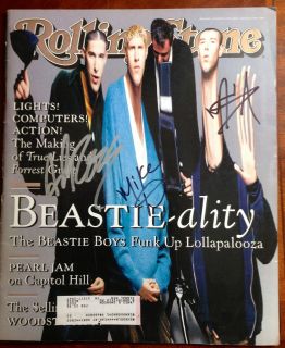 Beastie Boys Signed Autograph Rolling Stone MCA Mike D Ad Rock COA 
