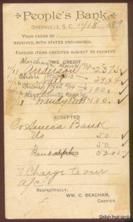 1889 postal people s bank greenville sc 2439