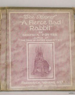 Fierce Bad Rabbit   Beatrix Potter  1st/1st  First Edition   1906 