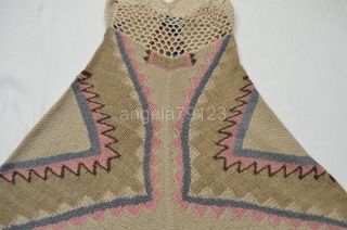   Blue Label Navajo Indian Beacon Hand Knit Crochet Sun Dress