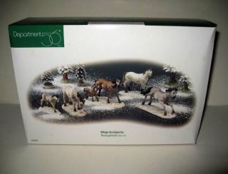    Set of 5 Horses Snow Dickens Seasons Bay Village Christmas
