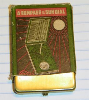 Antique Ansonia Clock Boyscouts America Sunwatch Compass Sundial w Box 
