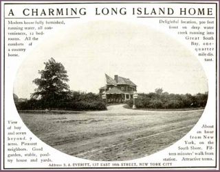 1905 Ad for Sale of Great South Bay Long Island Estate