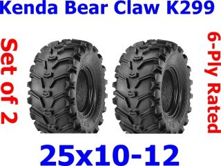 25x10 12 Kenda Bear Claw K299 ATV Tires Set of 2
