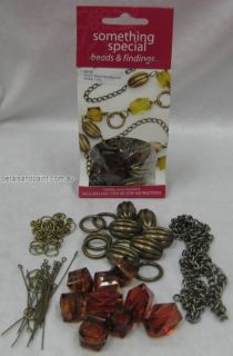 Amber Beads & Boho Gold Gatsby Long Necklace Beading Kit 