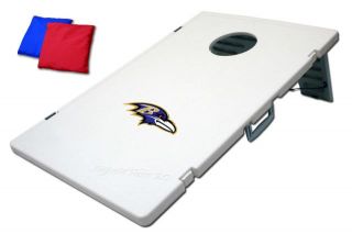   version of tailgate toss with team color logo and nylon carrying bag