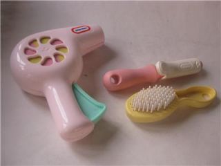 Vtg Little Tikes Beauty Salon Hairdryer Hair Brush Curling Iron 