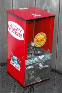Vintage Toy N Joy Coca Cola Themed Vending Machine Gumball Coke Decal 