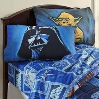    Children Boys Star Wars Twin Bed Sheet Yoda Darthand Vader Sheet Set