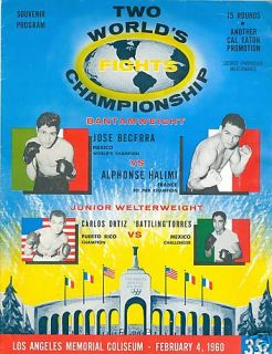 1960 Halimi Jose Becerra Championship Boxing Program