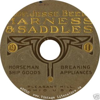 Prof Beery Harness Wagon Catalogs Horsemanship on CD