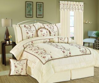 7pcs Queen Somerset Embroidery Bedding Comforter Set