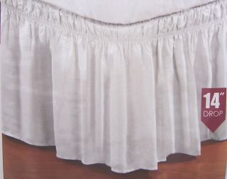 Wrap Around Bed Dust Ruffle Skirt Twin Full Queen King White Offwhite 