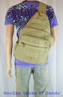 Mens Casual Canvas Sling Body Shoulder Bag Backpack Bei