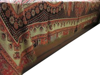 Cashmere Bahaar Jamavar India Bedspread Bedding Sofa Throw Reversiable 