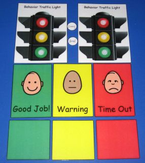 Behavior Traffic Light Chart Card Set Autism Pecs ABA