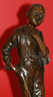 beck bronze statue ragamuffin smoking boy c 1900