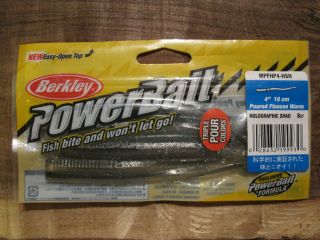 Berkley Power Bait 4 Fishing Lures Finesse Worms Holographic Shad 