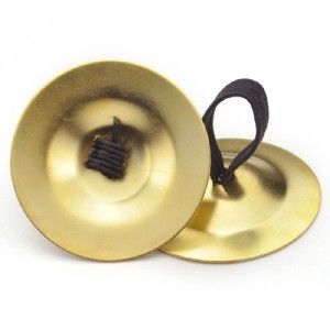 New 1 Pair Gold Finger Cymbals Belly Dance Music Zills