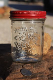 Bernardin Embossed Fruit Jar Pint with Lid Vintage