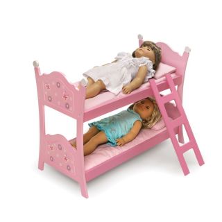 Pink Bunk Bed Beds with Ladder Bedding for American Girl Doll New Gift 