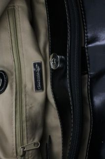 Giani Bernini Black Leather Double Entry Shopper Handbag Large BHFO 