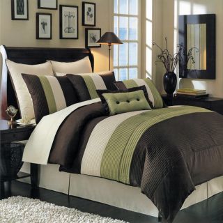   Sage Chocolate Hudson 12pc Comforter Bedding Bed in A Bag