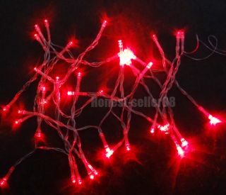 AA Battery Power 40 LED Red String Fairy Lights Christmas Party 