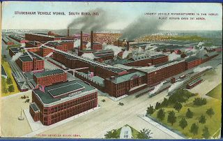 South Bend Indiana in 1910 Aerial View Studebaker Vehicle Works 