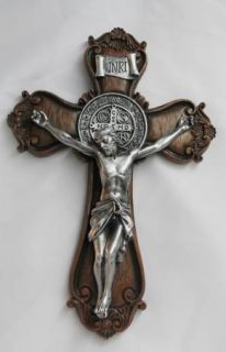 St. Benedict Crucifix Jesus Wood Look Wall Cross