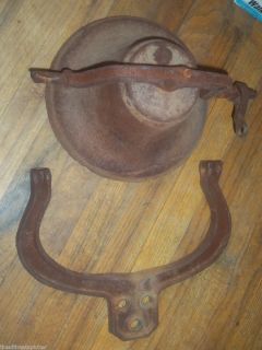   Antique 1800s Vintage School Church Farm Bell Yoke Cradle Cast Iron 18