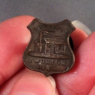 1888 Benjamin Harrison & Levi Morton Campaign Pin Pinback Stud Button 