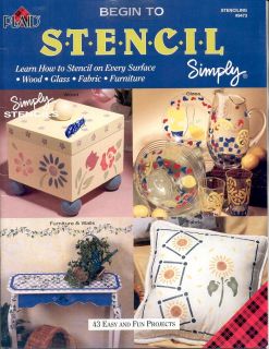 Begin to Stencil Simply 43 Easy Projects Craft Booklet 1999 Mint New 